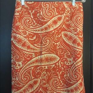 JCrew Paisley Pencil Skirt